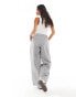 Фото #8 товара ASOS DESIGN Petite tailored wide leg dad trousers in grey