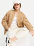 Фото #1 товара Topshop cotton oversized bomber jacket in taupe