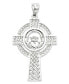 ფოტო #1 პროდუქტის 14k White Gold Charm, Celtic Claddagh Cross Charm