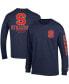 Фото #2 товара Men's Navy Syracuse Orange Team Stack Long Sleeve T-shirt