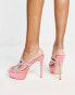 Jeffrey Campbell – Fameaholic – Mules in Rosa mit Plateausohle und Riemchen in Stern-Optik