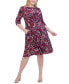 ფოტო #1 პროდუქტის Plus Size Printed Keyhole Midi Dress