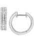 ფოტო #3 პროდუქტის Diamond Baguette & Round Hoop Earrings (1/2 ct. t.w.) in 14k White Gold, 0.5"