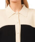 Women's Polo Collar Button Down Colorblocked Jacket