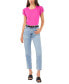 ფოტო #3 პროდუქტის Women's Crewneck Ruffle-Short-Sleeve Top