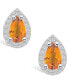 Фото #3 товара Citrine (1-3/4 ct. t.w.) and Diamond (1/3 ct. t.w.) Halo Stud Earrings in 14K White Gold