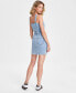 Фото #2 товара Juniors' Denim Zip-Front Pinafore Dress