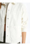 LCW Vision Düz Uzun Kollu Oversize Kadın Jean Gömlek Ceket