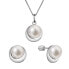 Фото #1 товара Charming Silver Jewelry Set with Genuine Pearls 29053.1B (Earrings, Chain, Pendant)