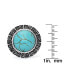 Simulated Turquoise in Silver Plated Round Greek Key Adjustable Ring