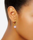 14K Gold Plated Multi Genuine Stone Hoop Earrings