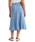Women's Cotton Paneled Denim Midi Skirt