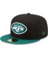 Фото #2 товара Men's Black, Green New York Jets Two-Tone Flipside 59FIFTY Fitted Hat