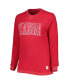 Women's Crimson Oklahoma Sooners Surf Plus Size Southlawn Waffle-Knit Thermal Tri-Blend Long Sleeve T-shirt