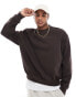 ASOS DESIGN boxy oversized sweatshirt in brown Коричневый, XL - Chest 44 - фото #1