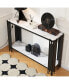 Modern Black/Gold Console Table with Faux Marble Top Черный, 1 Count - фото #1