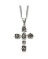 Chisel antiqued Polished Cross Pendant on a Cable Chain Necklace