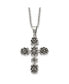 Antiqued Polished Cross Pendant on a Cable Chain Necklace