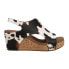 Фото #1 товара Corkys Carley Cow Print Studded Wedge Womens Black, White Casual Sandals 30-531