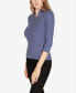 ფოტო #6 პროდუქტის Black Label Women's Ribbed Quarter-Zip Sweater