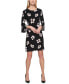 Printed Jersey Bell Sleeve A-line Dress