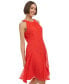 Фото #4 товара Women's Clip-Dot Fit & Flare Halter Dress