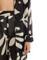 New Look printed beach trouser in black