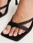 Фото #6 товара Public Desire Kristen toe post heeled shoes in black satin