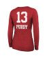 Women's Threads Brock Purdy Scarlet San Francisco 49ers Super Bowl LVIII Scoop Name and Number Tri-Blend Long Sleeve T-shirt