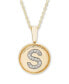 ფოტო #1 პროდუქტის Diamond Initial Pendant in 14k Yellow Gold