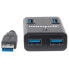 Фото #6 товара Manhattan USB-A 4-Port Hub - 4x USB-A Ports - 5 Gbps (USB 3.2 Gen1 aka USB 3.0) - AC or Bus Power - Fast charge up to 0.9A per port with inc power adapter - SuperSpeed USB - Black - Three Year Warranty - Blister (With Euro 2-pin plug) - USB 3.2 Gen 1 (3.1 Gen 1) Ty