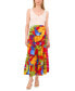 ფოტო #1 პროდუქტის Petite Floral-Print Tiered Pull-On Maxi Skirt
