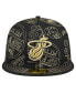 Фото #4 товара Головной убор New Era мужской черный Miami Heat 59FIFTY Day Allover Print Stencil Fitted Hat