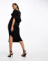 Фото #6 товара Closet London wrap tie midi dress in black