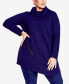 Фото #1 товара Plus Size Tilly Textured Cowl Neck Tunic Top