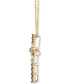 ფოტო #2 პროდუქტის Chocolate Ombré Diamond Cross 18" Pendant Necklace (1/2 ct. t.w.) in 14k Gold (Also Available in Rose Gold or White Gold)
