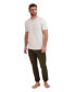 ფოტო #1 პროდუქტის Men's Solid T-Shirt & French Terry Joggers Pajama Set