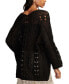 ფოტო #2 პროდუქტის Women's Cotton Open-Front Pointelle Cardigan