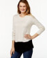 Bass Women's Long Sleeve Colorblocked Sweater Pearl Black S