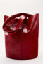 Фото #3 товара Кожаная сумка с плечевым ремнем ZARA