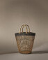 Mini raffia beach tote bag