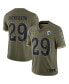 ფოტო #1 პროდუქტის Men's Eric Dickerson Olive Los Angeles Rams 2022 Salute To Service Retired Player Limited Jersey