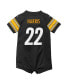 Boys and Girls Newborn and Infant Najee Harris Black Pittsburgh Steelers Game Romper Jersey