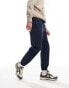 ASOS DESIGN pull on trouser in washed navy