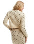 ASOS DESIGN jacquard button through cardigan in cream polka dot co-ord