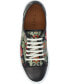 Фото #4 товара Men's Jack Handcrafted Leather and Floral Jacquard Low Top Casual Lace-up Sneakers