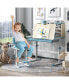 Фото #7 товара Height Adjustable Kids Study Desk with Tilt Desktop for 3-12 Years Old