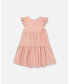 Girl Peasant Dress With Frill Sleeves Vichy Dusty Rose - Toddler Child