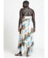 Фото #3 товара Plus Size Printed Chiffon Flare Maxi Dress