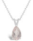 ფოტო #1 პროდუქტის Women's Rose Quartz (2-3/4 ct.t.w.) and Diamond Accent Pendant Necklace in Sterling Silver